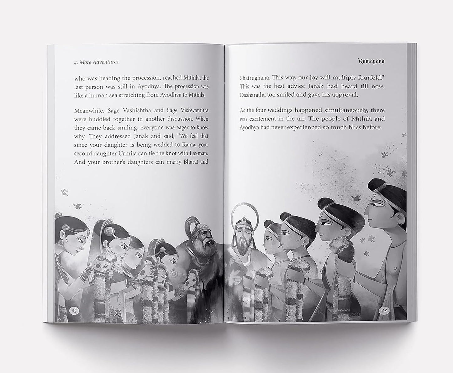 Illustrated Ramayana for Young Readers in Black & White