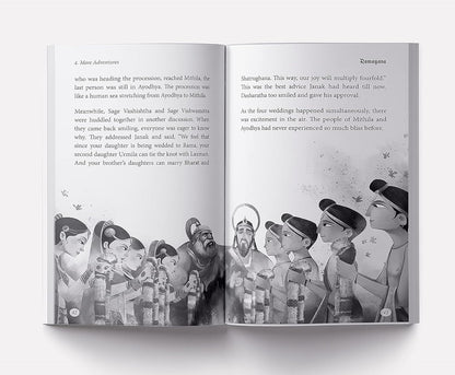 Illustrated Ramayana for Young Readers in Black & White
