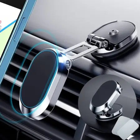 360 Degree Rotating Magnetic Car Phone Holder | Metal Folding Car Phone Holder | New Alloy Folding Magnetic Car Phone Holder (Pack of 1) ( default, Standard ).
