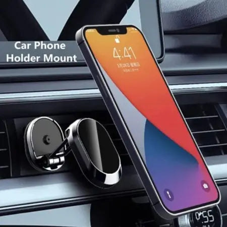 360 Degree Rotating Magnetic Car Phone Holder | Metal Folding Car Phone Holder | New Alloy Folding Magnetic Car Phone Holder (Pack of 1) ( default, Standard ).