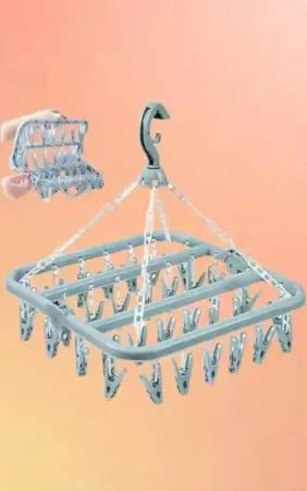Plastic Square Cloth Drying Stand Hanger – 28 Clips ( default, OS )