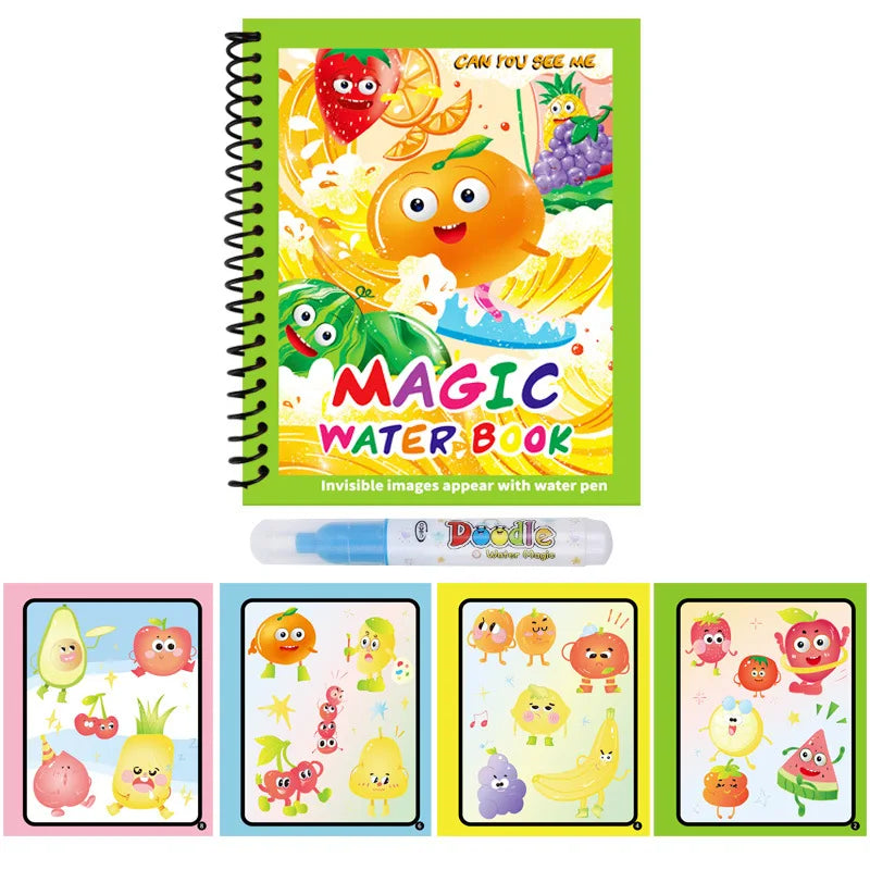 1pc Reusable Water Drawing Book Magic Water Book Mess-Free Magic Painting Pad with Refillable Water Pen Learning  Education Toy