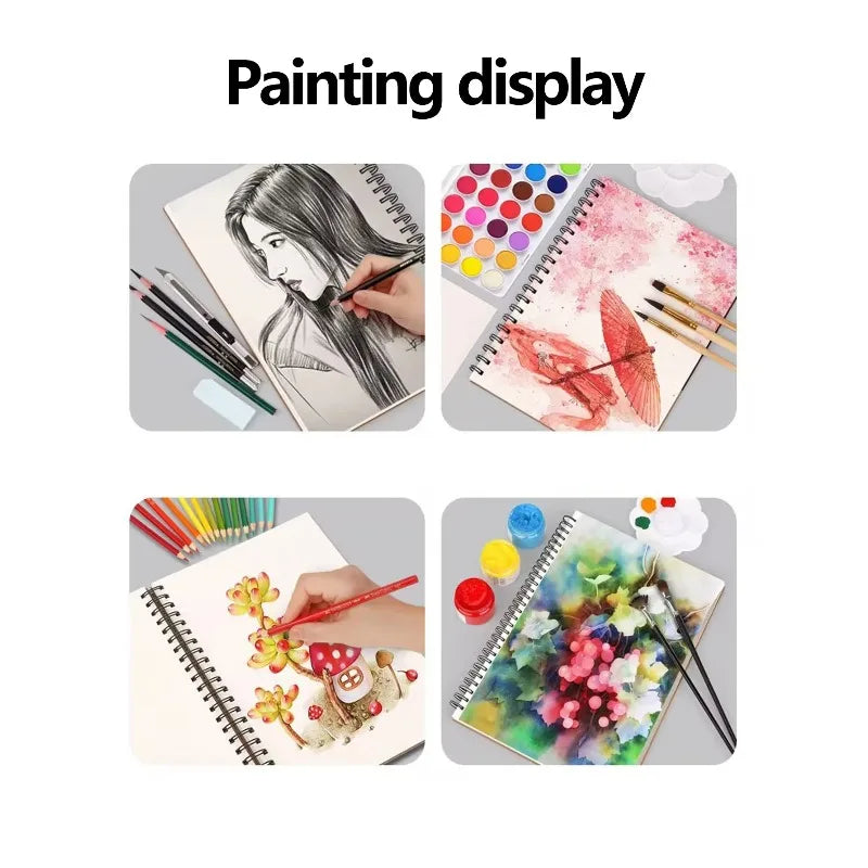 1 Pack 30-Sheets Top Spiral-Bound Sketch Book Acid-Free Art Sketchpad for Artistic Drawing Painting And Writing