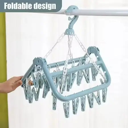 Plastic Square Cloth Drying Stand Hanger – 28 Clips ( default, OS )